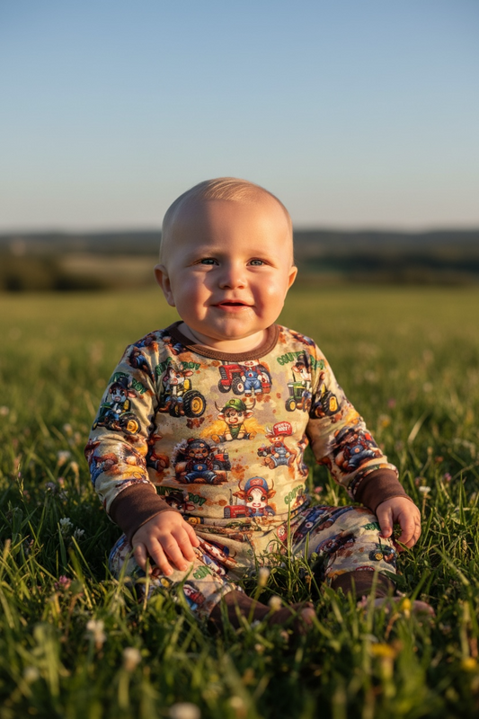 Tractor Cowboy Highlander bamboo 2pc sleep set