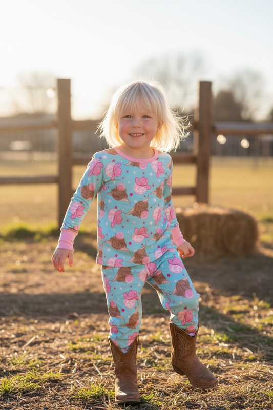 Bubblegum Highlander bamboo 2pc sleep set