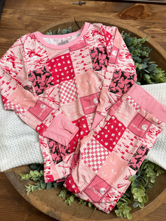 Pink Carhartt Hunting bamboo 2pc sleep set
