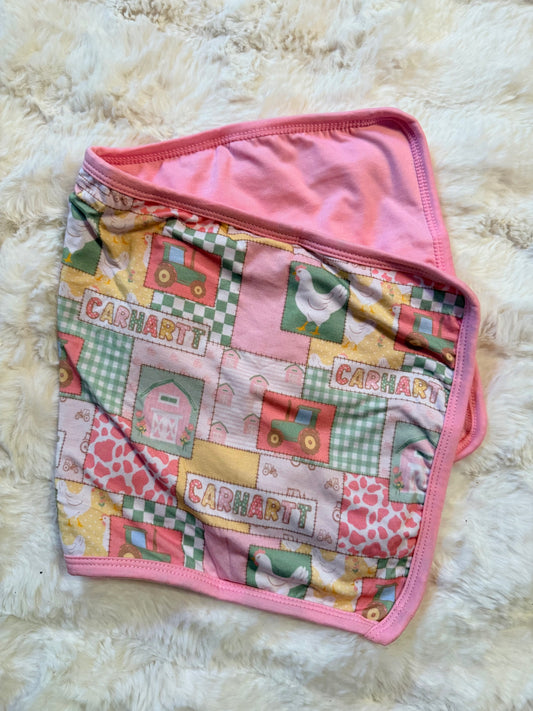 Bamboo burp rag pink Carhartt