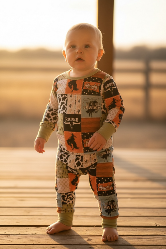 Wanna be a cowboy baby bamboo 2pc sleep set