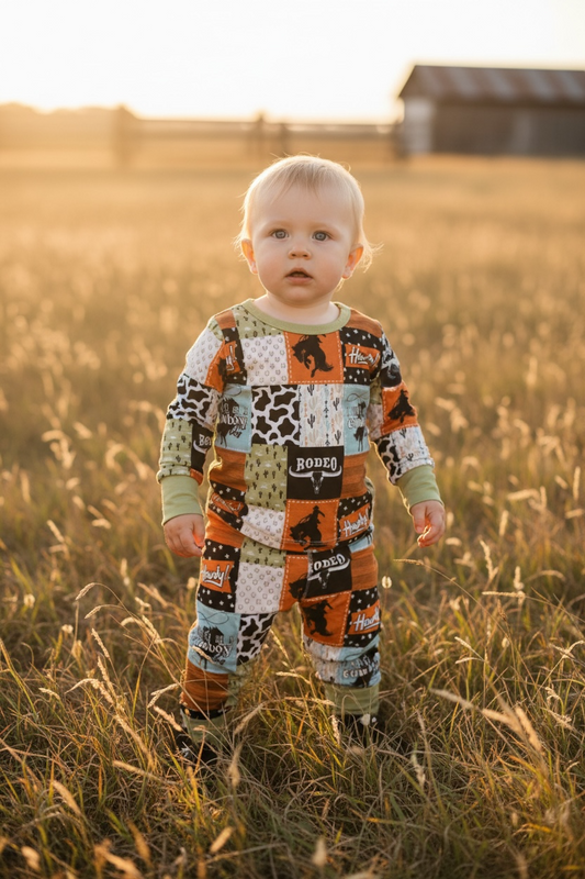 Wanna be a cowboy baby bamboo 2pc sleep set