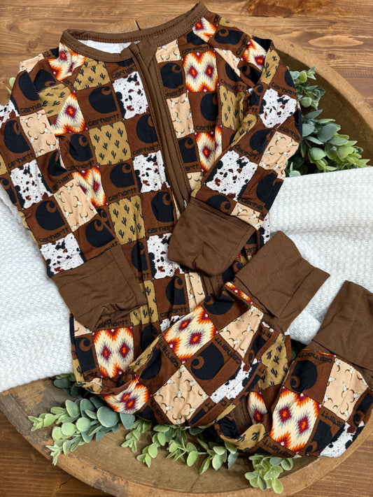 Bamboo zippy brown Carhartt patch