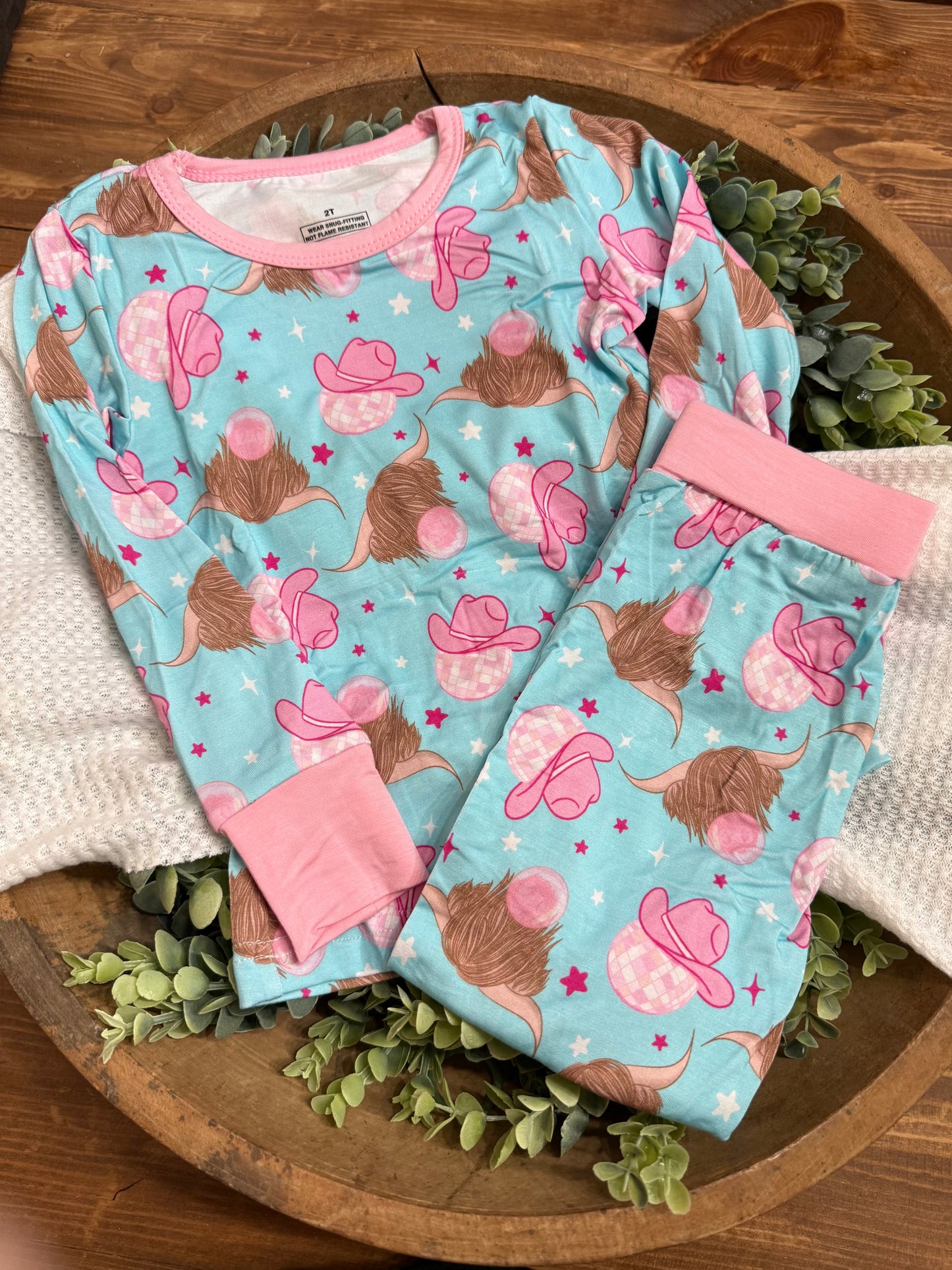 Bubblegum Highlander bamboo 2pc sleep set