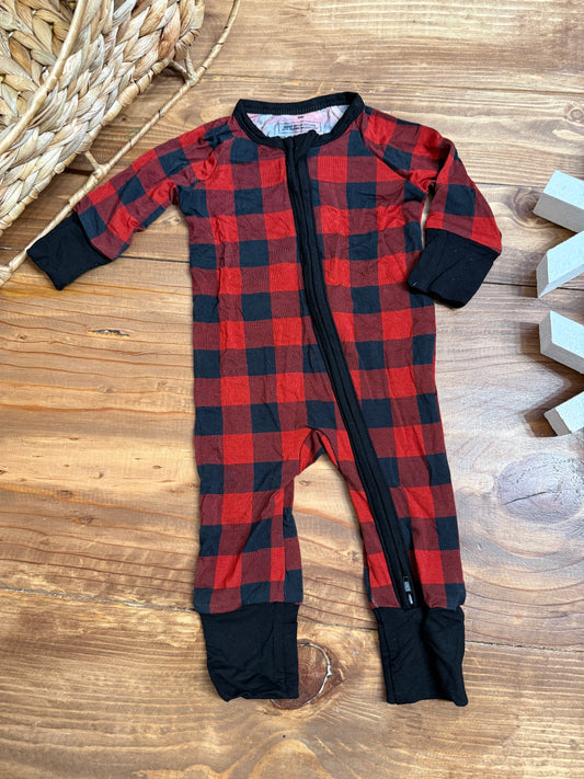 Red Plaid zippy NB LEFT