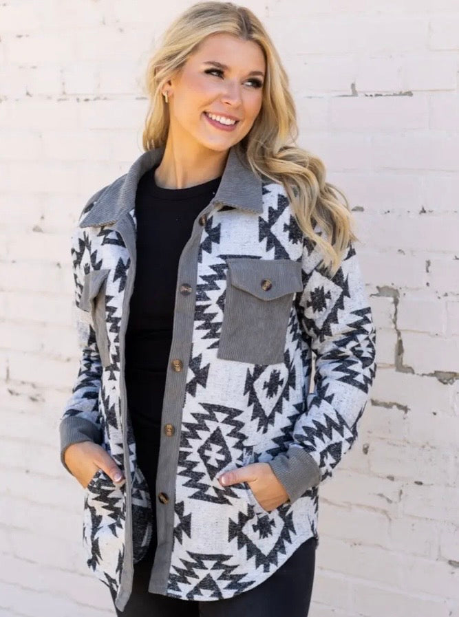 PREORDER- Western Aztec Patterned Jacket