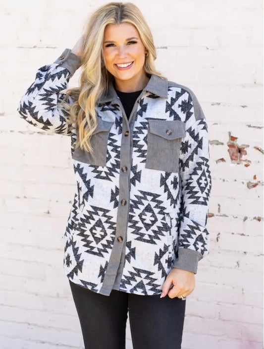 PREORDER- Western Aztec Patterned Jacket