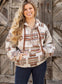 PREORDER- Aztec Print Top Hooded Pullover Blouse